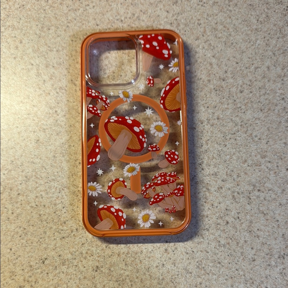 OtterBox iPhone 14 promaxOrange Mushroom Pattern Phone Case
